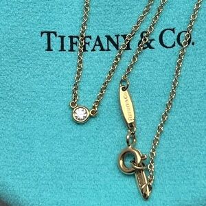 Tiffany & Co. Gold Necklace with Sparkling chip diamond